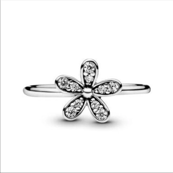 Pandora dazzling daisy silver flower ring Sz 7 - Picture 2 of 12